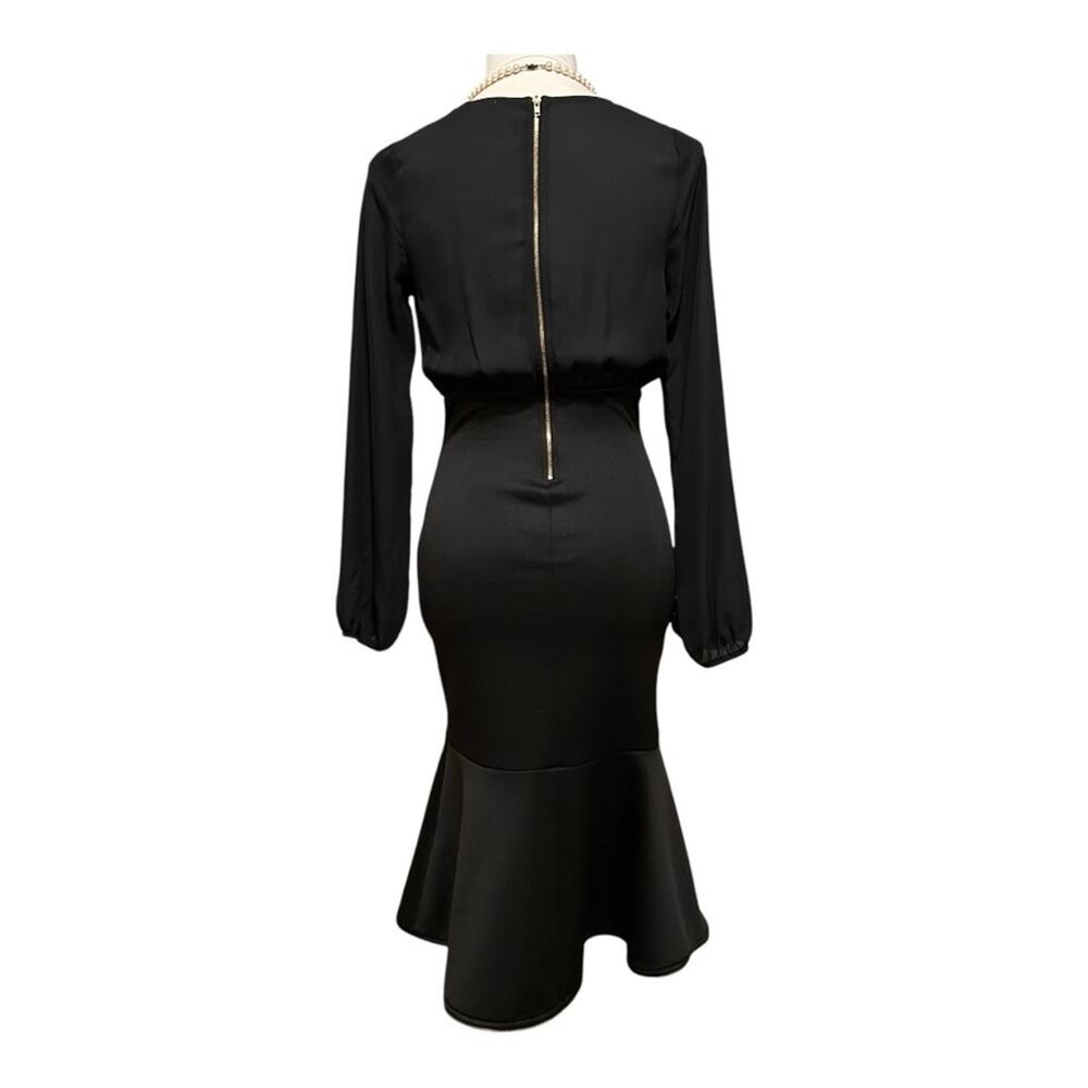 Charlotte Russe Elegant Black Dress Size Small Evening Gown Prom Maxi Ruched - Picture 2 of 13